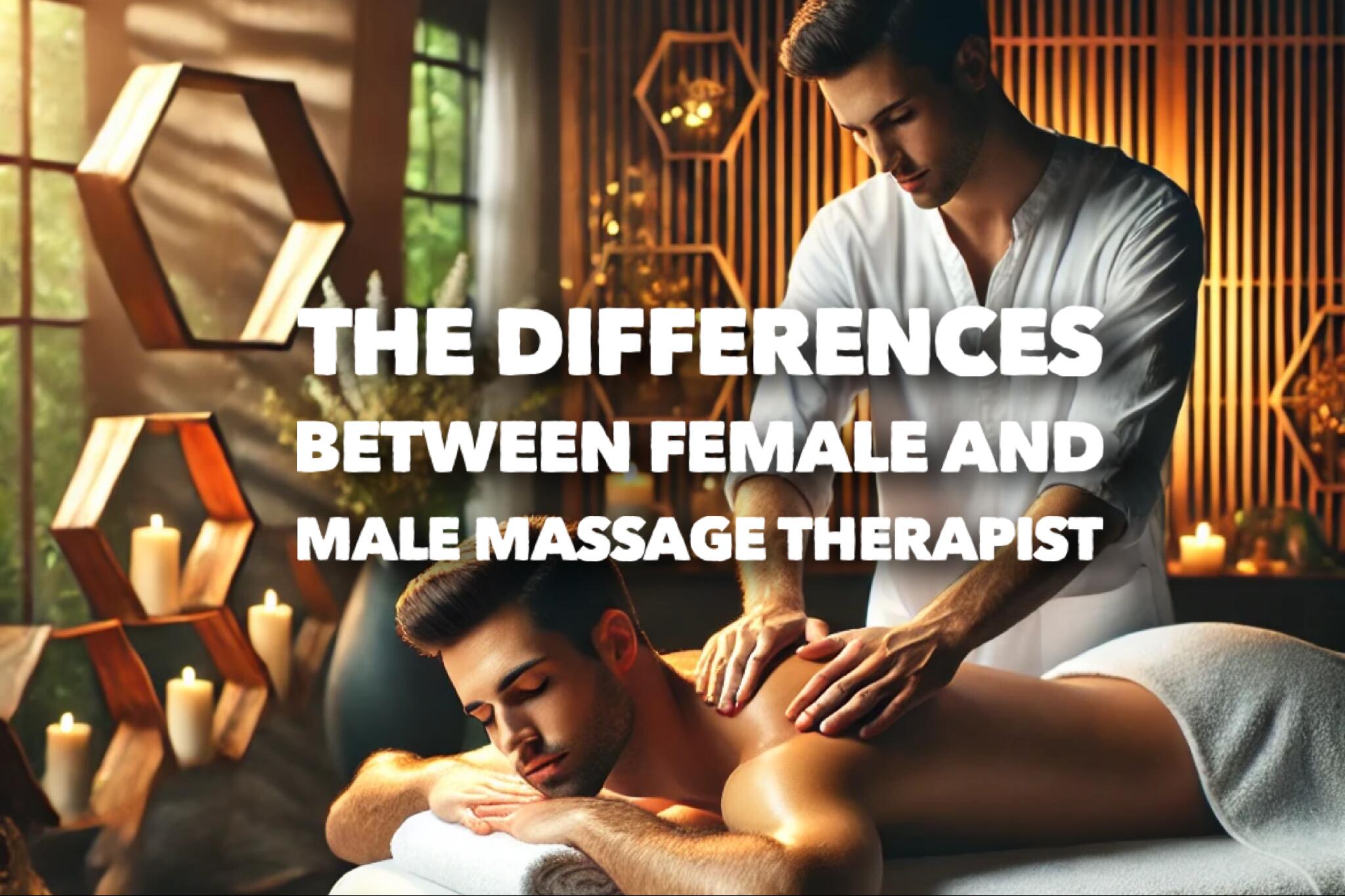 A male massage therapist giving a relaxing shoulder massage to a male client in a calm spa setting, highlighting the differences between female and male massage therapists.